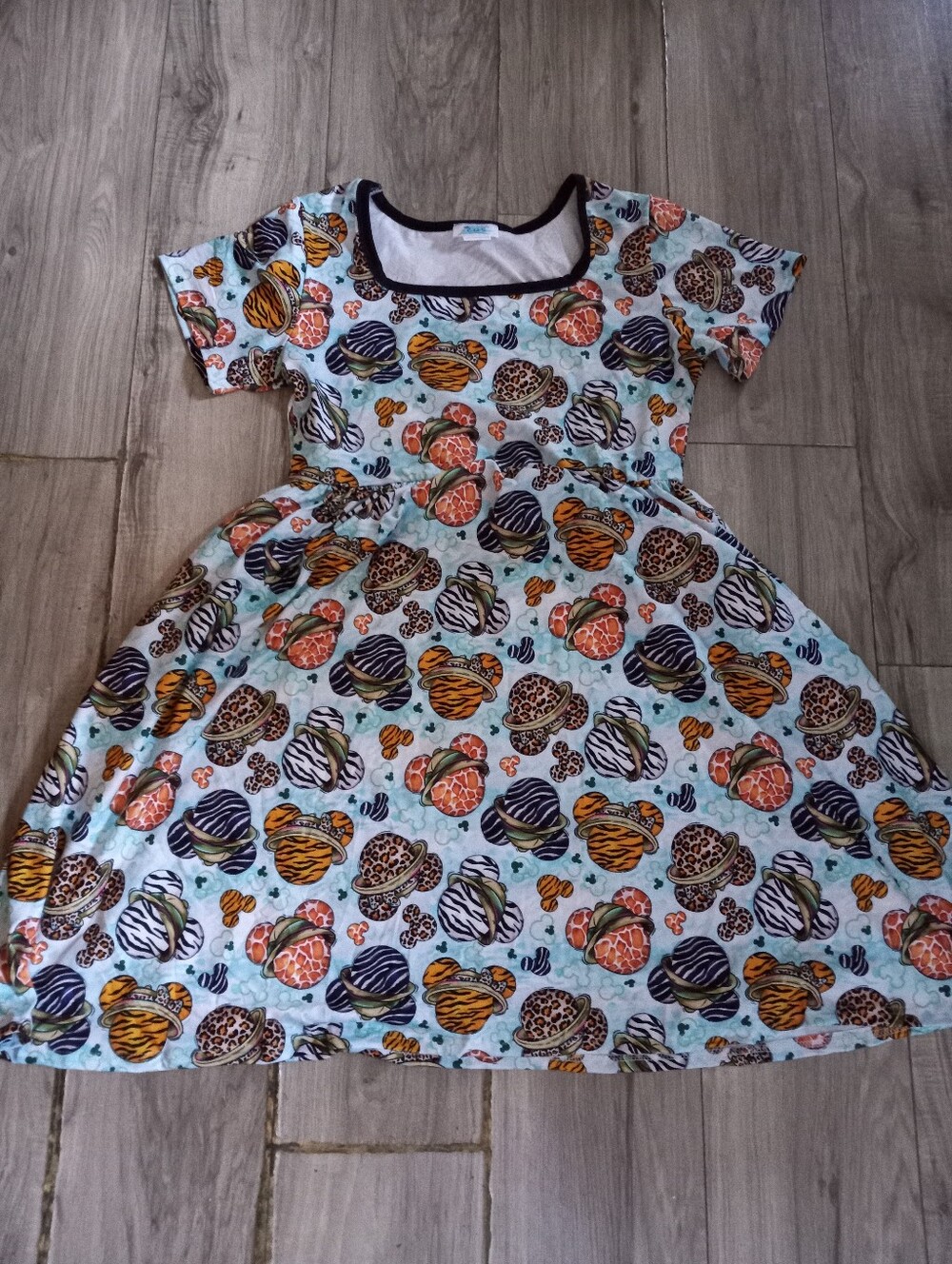 Disney Animal Print Mickey Heads Ladies Dress L